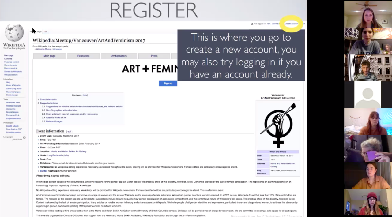 Ann Arbor Art + Feminism 2023 Wikipedia Edit-a-thon, 6/17/2023