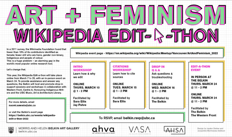 Ann Arbor Art + Feminism 2023 Wikipedia Edit-a-thon, 6/17/2023